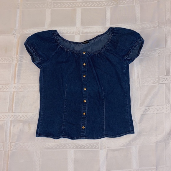 Denim Baby Tee Top - Picture 2 of 4